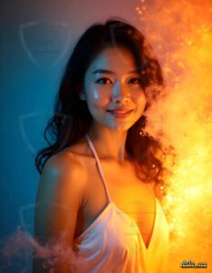 Beautiful Women Enveloped by Color – AI Abstract Art