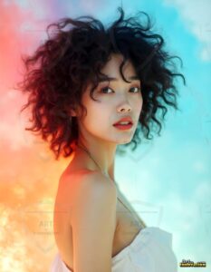 Beautiful Women Enveloped by Color – AI Abstract Art