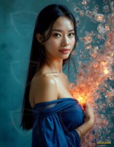 Beautiful Women Enveloped by Color – AI Abstract Art