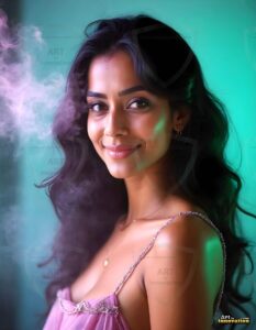 Beautiful Women Enveloped by Color – AI Abstract Art