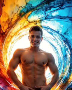 Male Art in Motion – AI Abstract Art