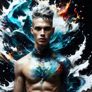 Male Art in Motion – AI Abstract Art