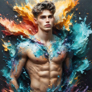 Male Art in Motion – AI Abstract Art