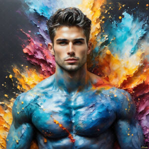 Male Art in Motion – AI Abstract Art