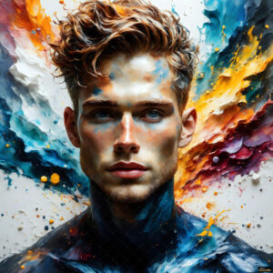 Male Art in Motion – AI Abstract Art