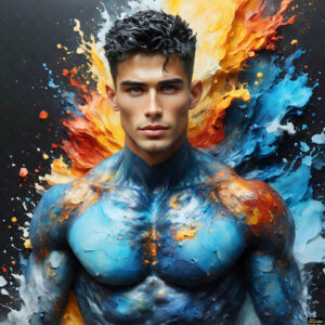 Male Art in Motion – AI Abstract Art