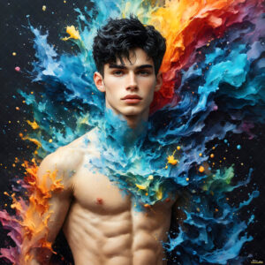 Male Art in Motion – AI Abstract Art