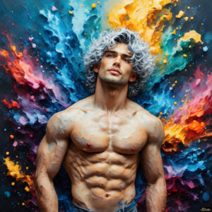 Male Art in Motion – AI Abstract Art