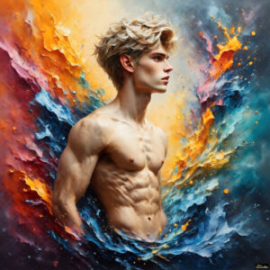 Male Art in Motion – AI Abstract Art