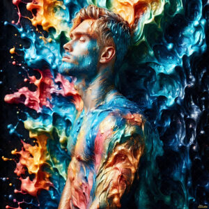 Male Art in Motion – AI Abstract Art