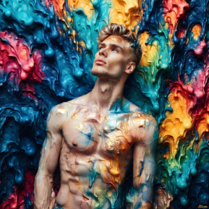 Male Art in Motion – AI Abstract Art