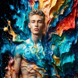 Male Art in Motion – AI Abstract Art