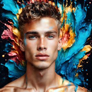 Male Art in Motion – AI Abstract Art