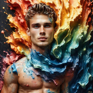 Male Art in Motion – AI Abstract Art