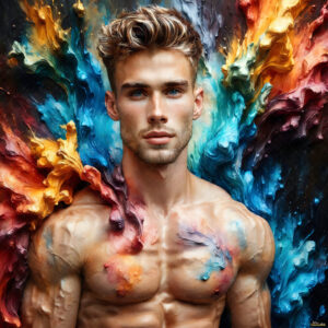 Male Art in Motion – AI Abstract Art