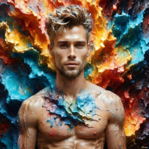 Male Art in Motion – AI Abstract Art