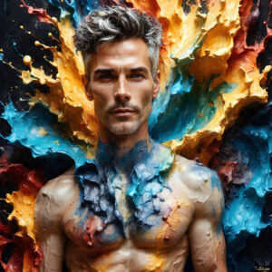 Male Art in Motion – AI Abstract Art