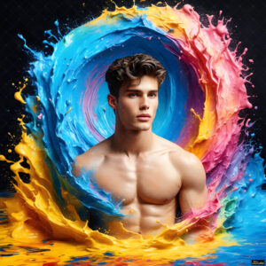 Male Art in Motion – AI Abstract Art