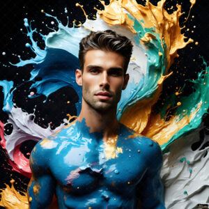Male Art in Motion – AI Abstract Art