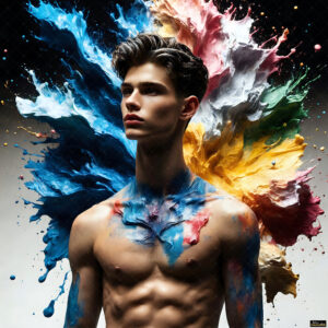 Male Art in Motion – AI Abstract Art