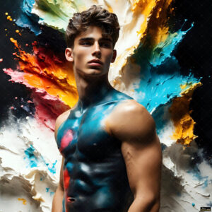 Male Art in Motion – AI Abstract Art