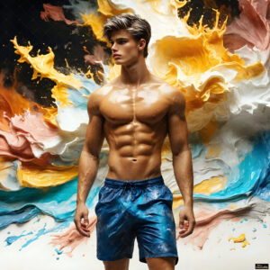 Male Art in Motion – AI Abstract Art
