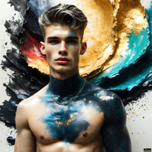 Male Art in Motion – AI Abstract Art