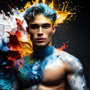Male Art in Motion – AI Abstract Art