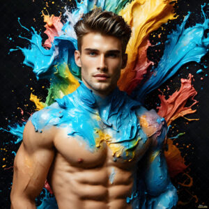 Male Art in Motion – AI Abstract Art