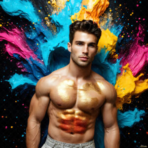Male Art in Motion – AI Abstract Art