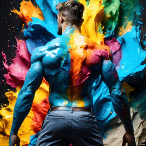 Male Art in Motion – AI Abstract Art