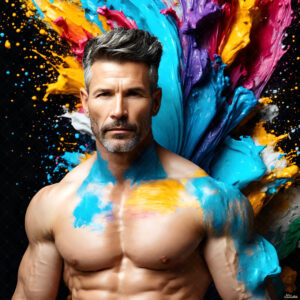 Male Art in Motion – AI Abstract Art