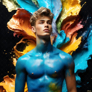 Male Art in Motion – AI Abstract Art