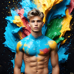 Male Art in Motion – AI Abstract Art