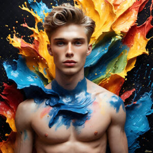 Male Art in Motion – AI Abstract Art