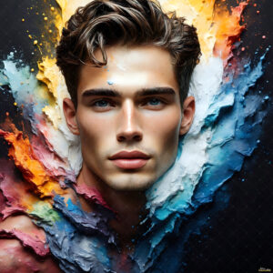 Male Art in Motion – AI Abstract Art