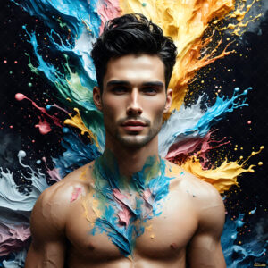 Male Art in Motion – AI Abstract Art