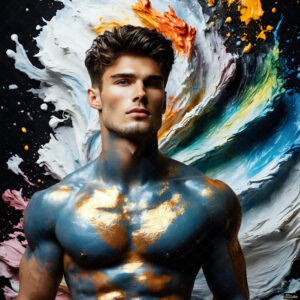Male Art in Motion – AI Abstract Art