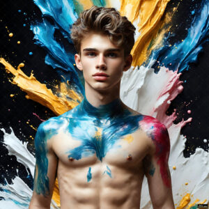 Male Art in Motion – AI Abstract Art
