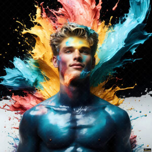 Male Art in Motion – AI Abstract Art