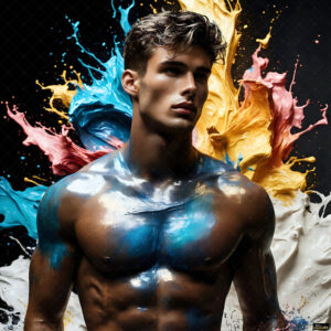 Male Art in Motion – AI Abstract Art