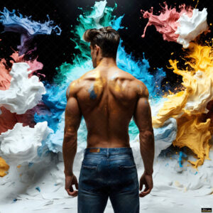 Male Art in Motion – AI Abstract Art