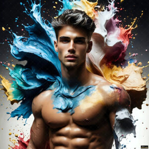 Male Art in Motion – AI Abstract Art