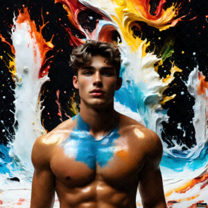 Male Art in Motion – AI Abstract Art