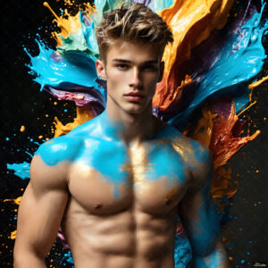 Male Art in Motion – AI Abstract Art