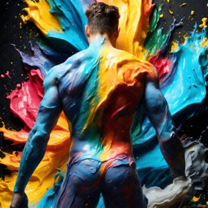 Male Art in Motion – AI Abstract Art