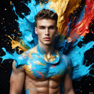 Male Art in Motion – AI Abstract Art