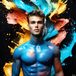 Male Art in Motion – AI Abstract Art