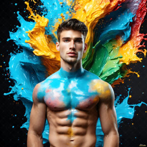Male Art in Motion – AI Abstract Art