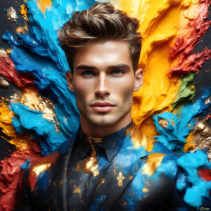 Male Art in Motion – AI Abstract Art